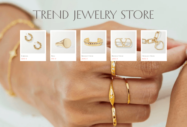 Trend Jewelry Store Project Preview highlighting e-commerce platform for jewelry